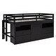 preview thumbnail 4 of 12, Wooden Twin Size Loft Bed with 4 Storage Drawers, Underneath Cabinet and Shelves