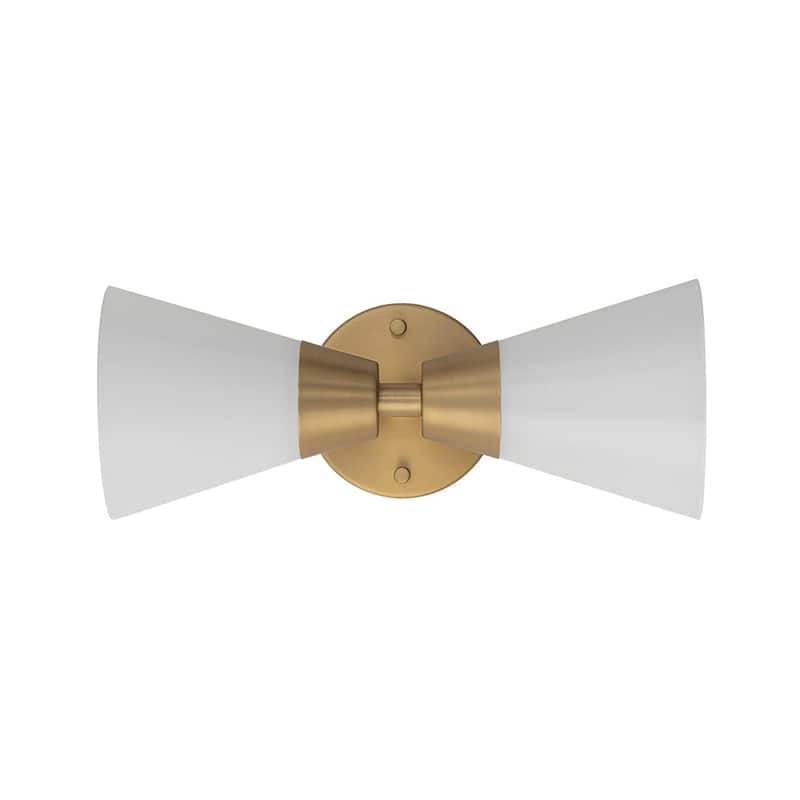 2-Light Hourglass Shaped Glass Wall Sconce