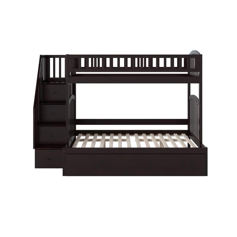 Westbrook Staircase Bunk Bed Twin over Full with Full Trundle