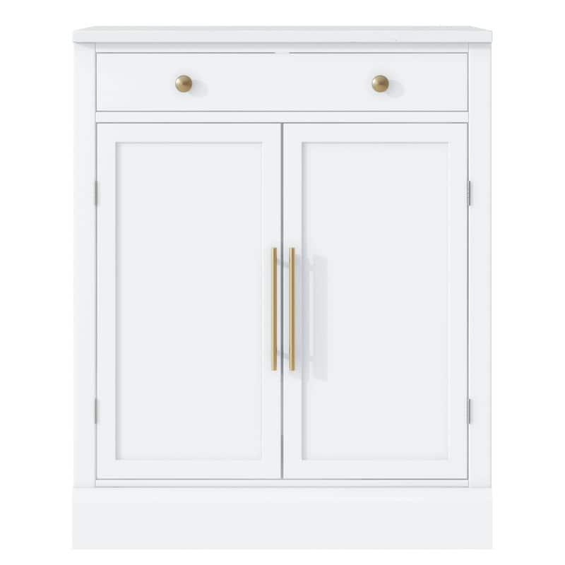 Modern Freestanding Kitchen Pantry with Drawer, 2 Adjustable Shelves and 2 Door