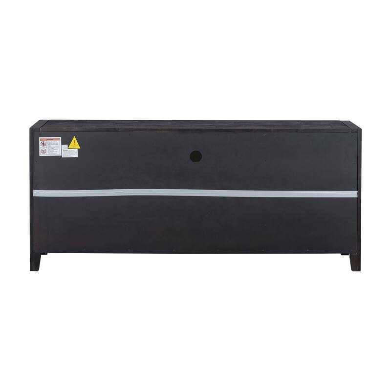Roomfitters Retro TV Stand for up to 65 Inch TV, Distressed Media Console with 6 Storage Compartments and Shelves