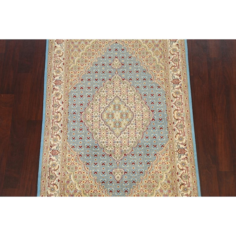 Wool/ Silk Vegetable Dye Oriental Tabriz Mahi Area Rug Hand-knotted - 4'1" x 6'2"