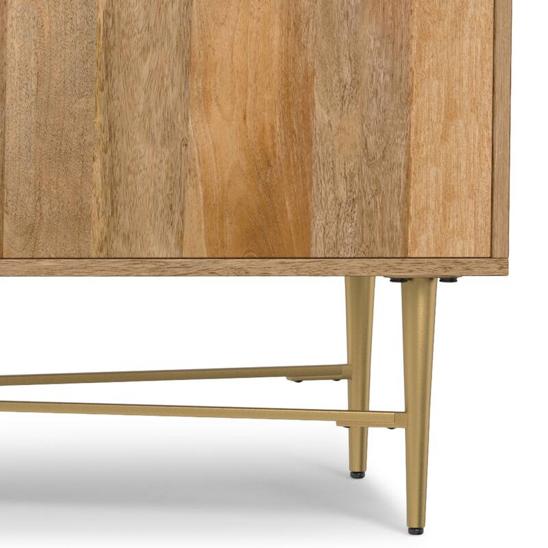 Simpli Home Fallon MANGO WOOD 60"Wide TV Media Stand in Natural For TVs up to 65" - 18'' 16.5'' x 24