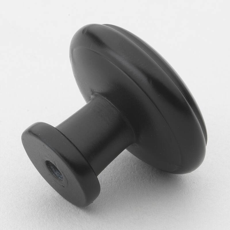 GlideRite 1.125-inch Matte Black Round Ring Cabinet Knobs (Pack of 10) - pack of 10