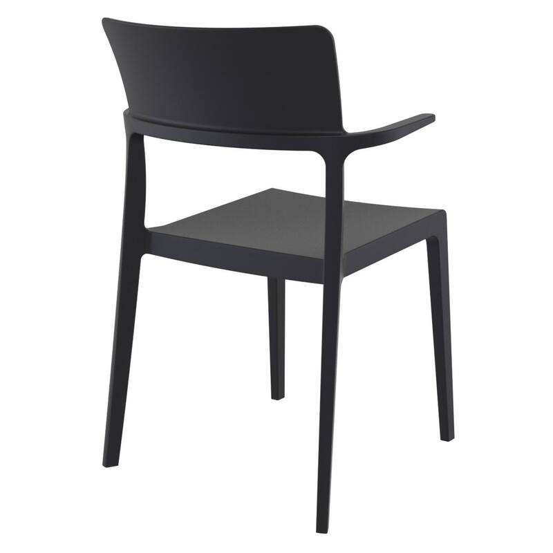 33.5" Black Solid Patio Arm Chair