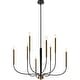 preview thumbnail 15 of 15, LALUZ Modern 8-Light Chandelier Black Gold Classic Candle Light for Dining Living Room - 37.4" Dia × 22.4" H