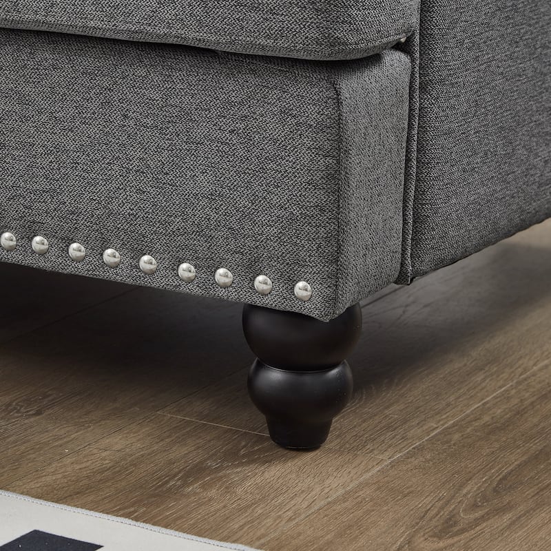 Roomfitters 83" Modern Classic Three-Seater Sofa with Nailhead Trim, Upholstered Fabric Couch for Living Room