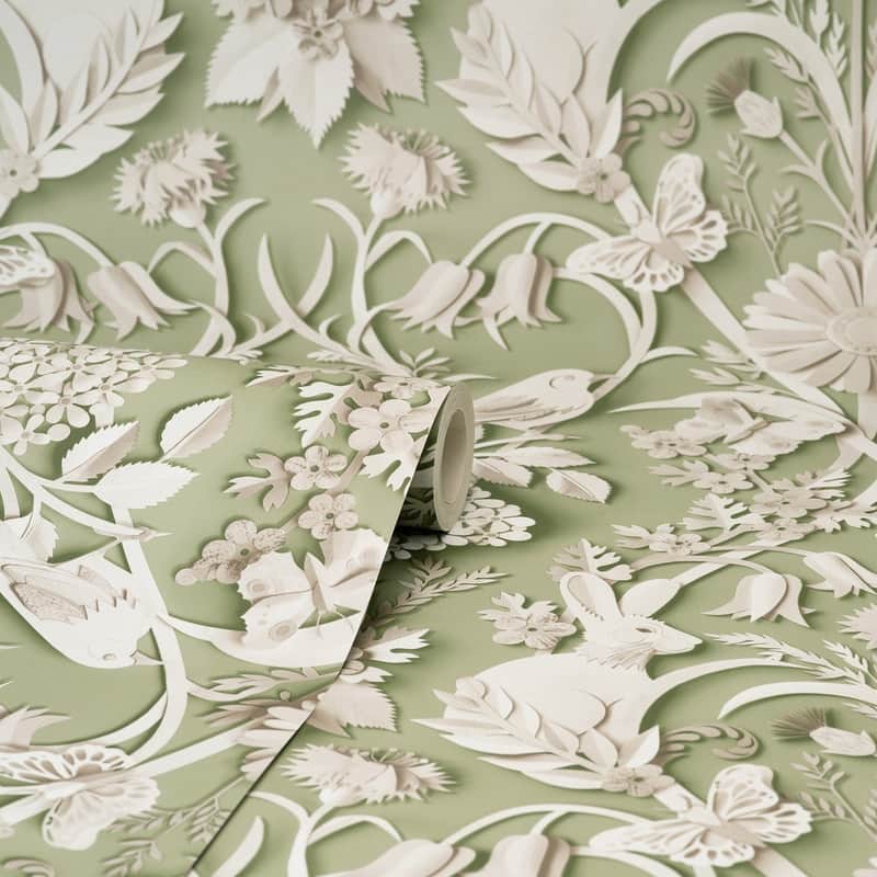 Fine Decor Fae Sage Woodland Wallpaper - 20.5 x 396 x 0.025