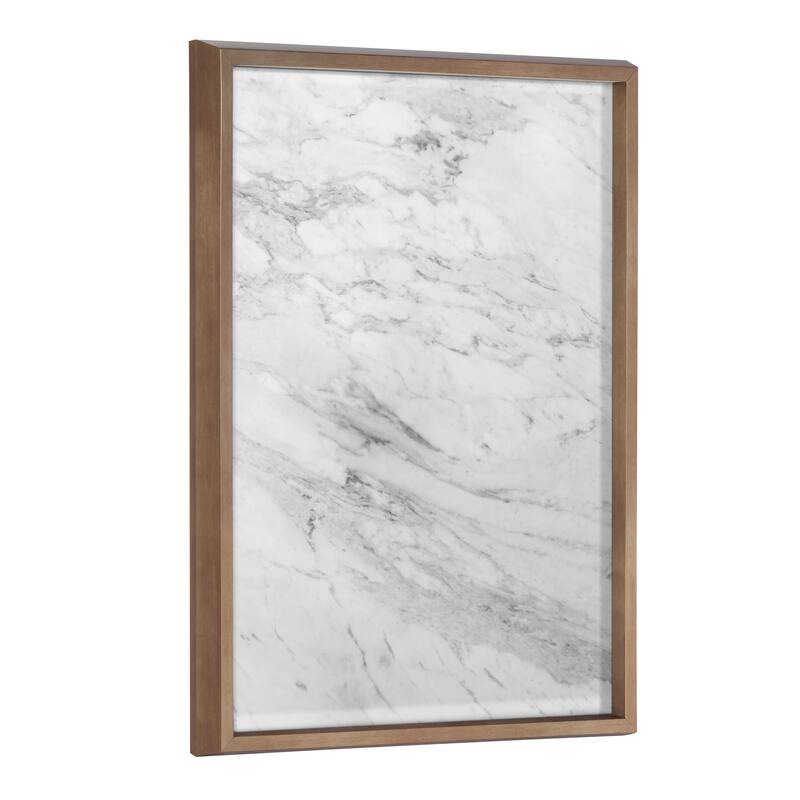 Kate and Laurel Blake Gray Marble Framed Printed Glass by The Creative Bunch Studio - 18x24 - 18x24 - Gold