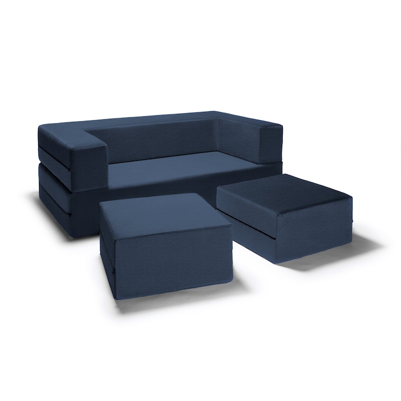 Jaxx Zipline Convertible Queen-size Sleeper Loveseat and Ottoman Set