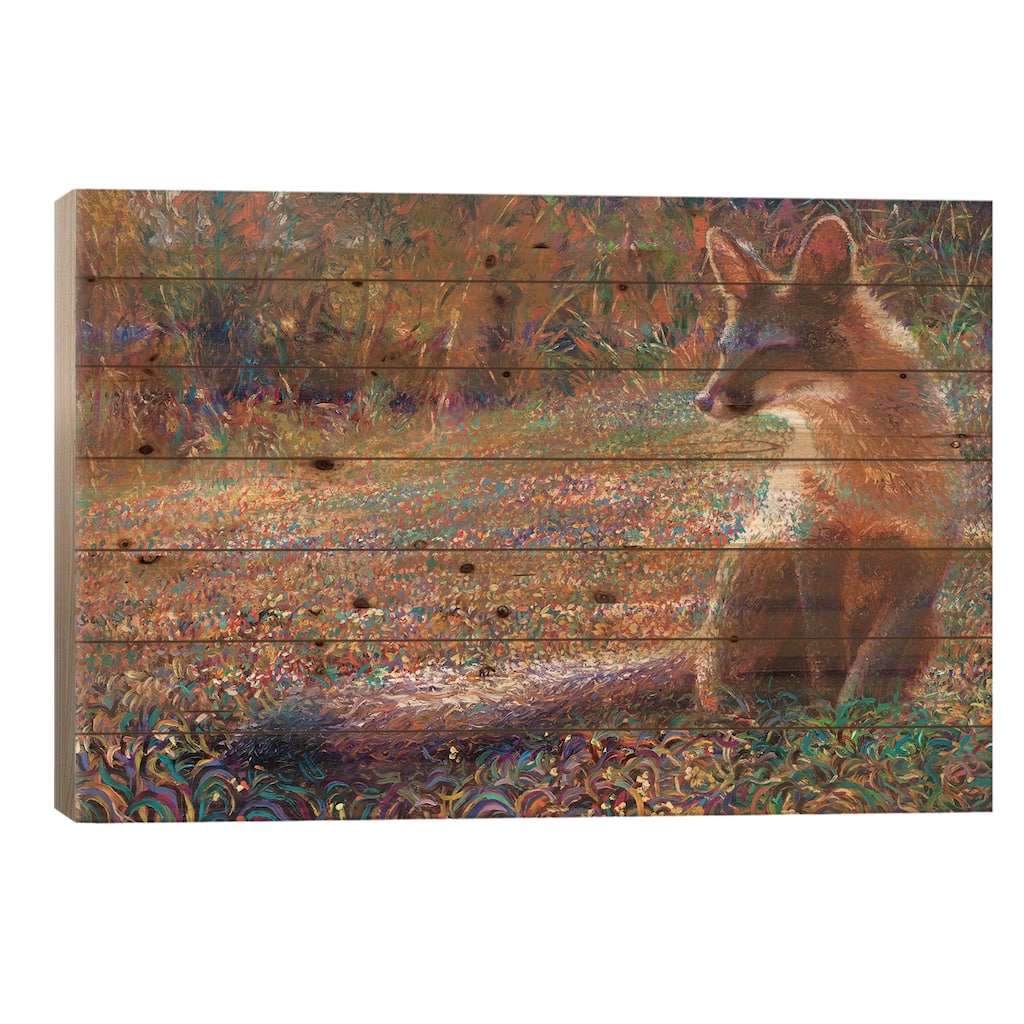 Fox Tail Thicket Print On Wood by Iris Scott - Multi-Color