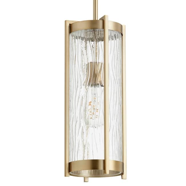 Quorum International 15" Tall Mini Pendant - Aged Brass