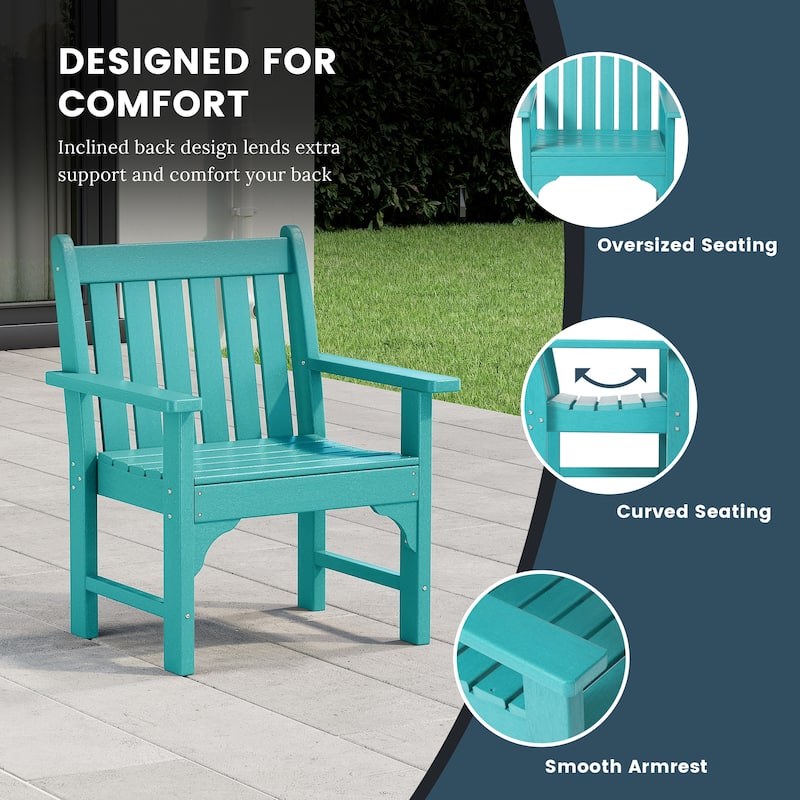 Laguna 6-Piece Outdoor Patio Rectangle Table Garden Arm Chair Dining Set With Bench