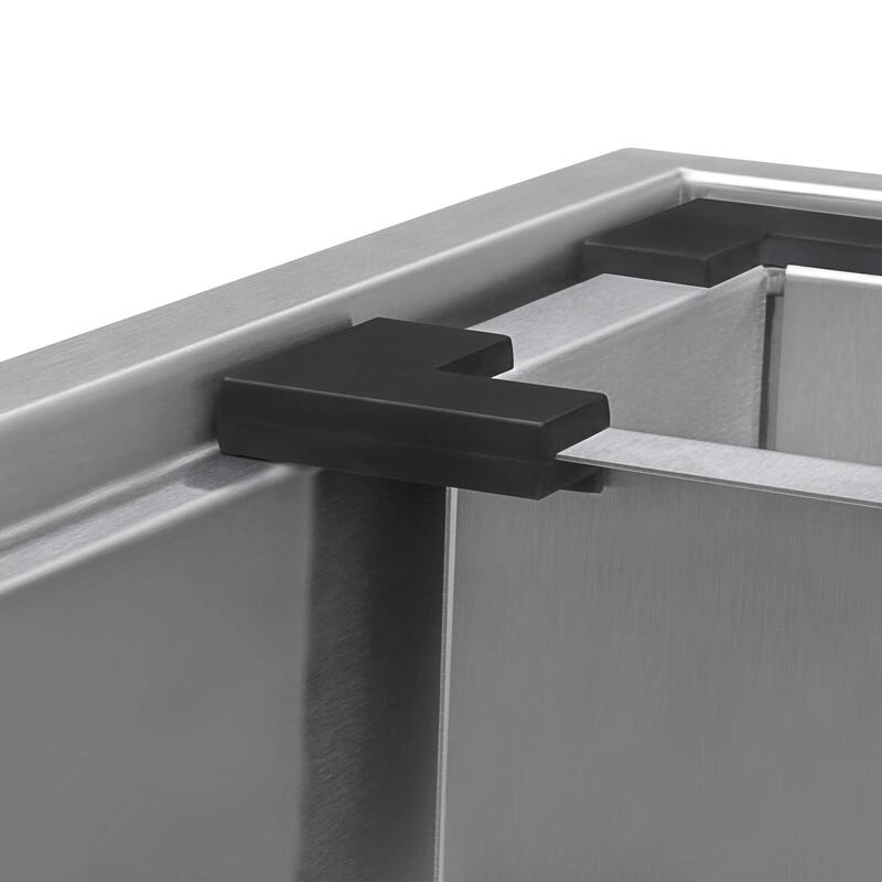 Ruvati 33 x 22 inch Workstation Drop-in 40/60 Double Bowl Topmount Rounded Corners Kitchen Sink - 33 x 22 - 33 x 22