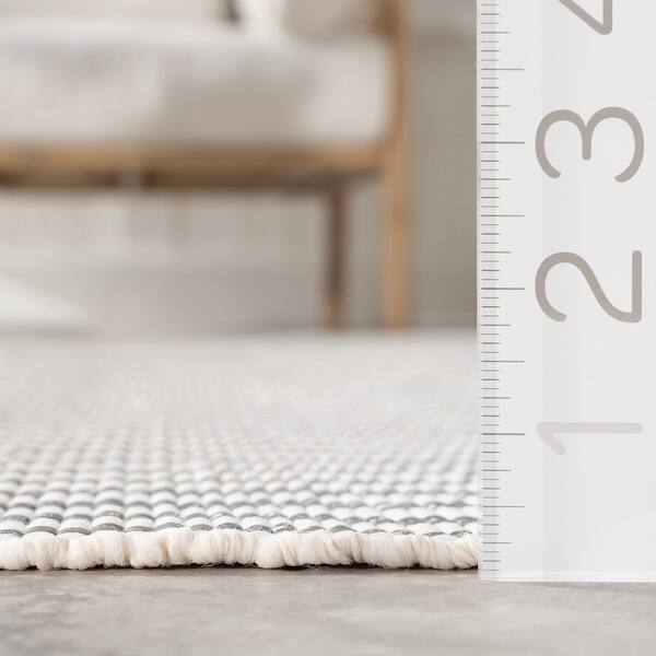 dimension image slide 0 of 3, Home Conservatory Pinstripe Handwoven Indoor/Outdoor Area Rug