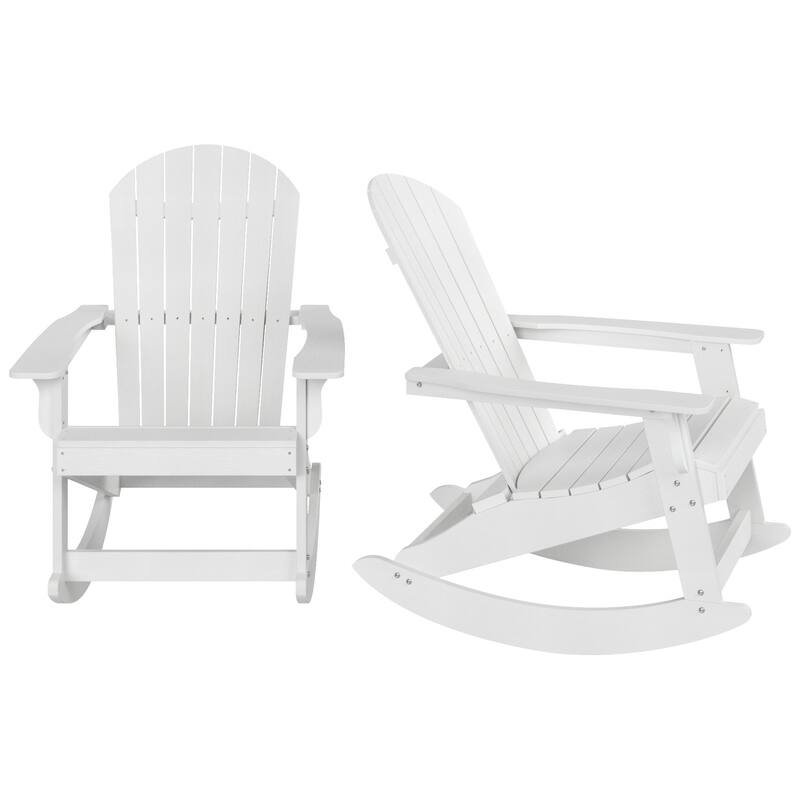 Vineyard HIPS Outdoor Eco-Friendly All Weather Seashell Rocking Adirondack Chairs (Set of 2)