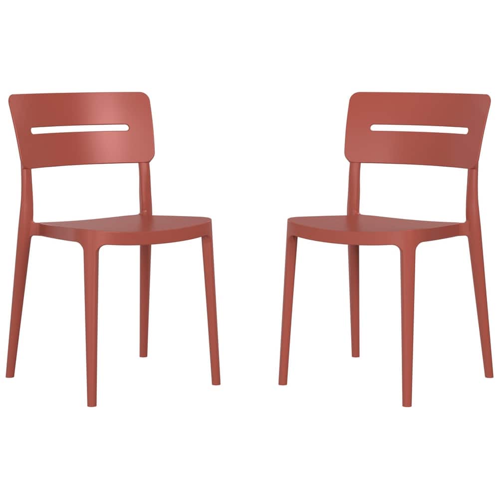 Frond and Form Modern Outdoor Patio Stacking Dining Side Chair (Set of 2)