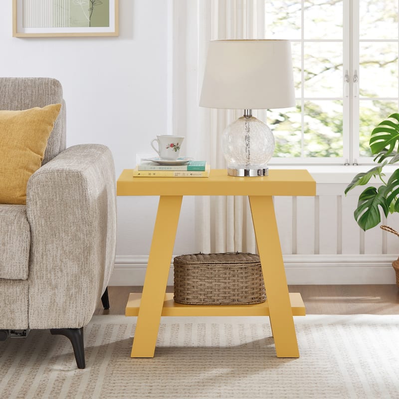 Roundhill Furniture Athens Contemporary Wood Shelf Side Table