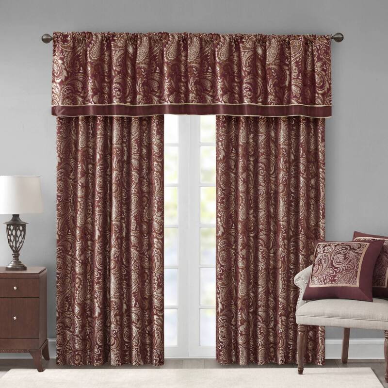 Madison Park Whitman Jacquard Curtain Panel Pair