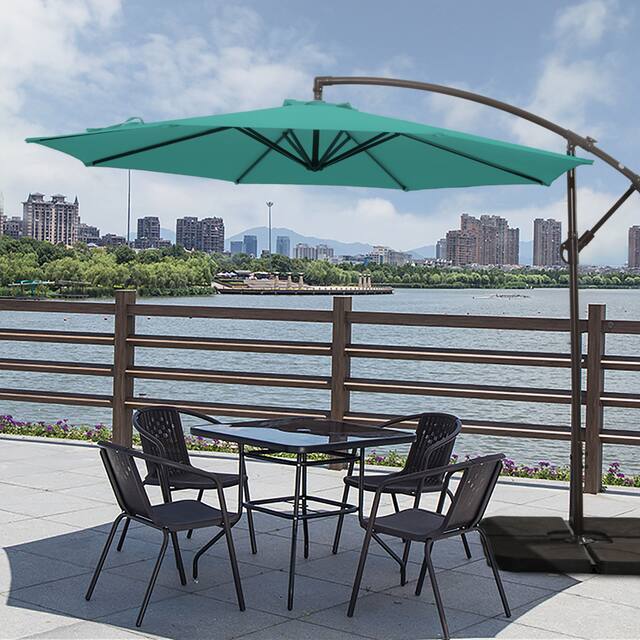 10FT Outdoor Table Market Patio Umbrella with Crank Lift and Tilt Button for Garden, Deck, Backyard and Pool