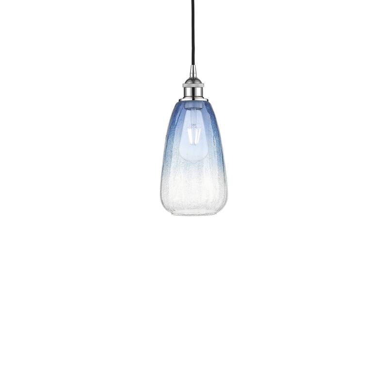Innovations Lighting 616-1P-13-6 Brookhaven Almond Pendant Brookhaven - Polished Chrome / Sapphire Blue