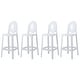 preview thumbnail 16 of 22, Set of 4 30" Seat Height Barstool Modern Plastic Side Bar Counter Stool Accent Armless Designer With Backs