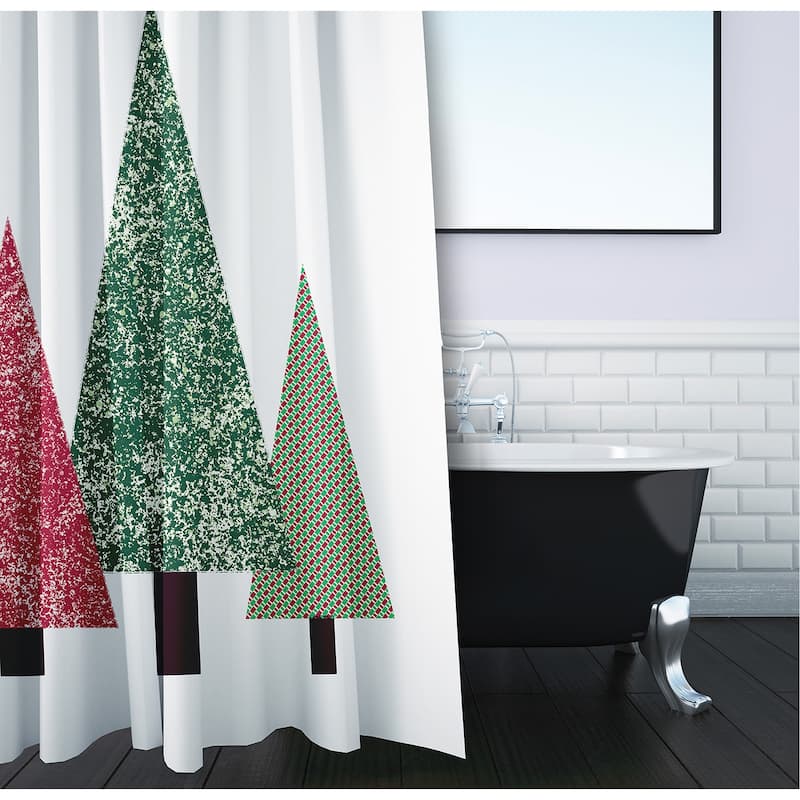 Triangle Trees Shower Curtain