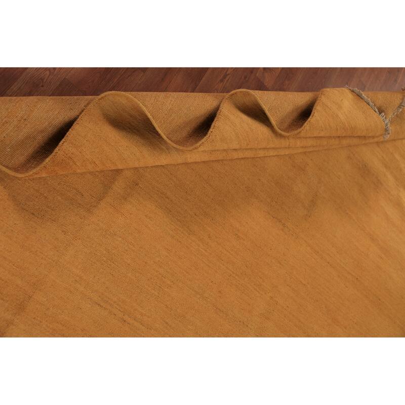 Yellow Gold Modern Gabbeh Oriental Area Rug Handmade Wool Carpet - 8'3" x 9'11"