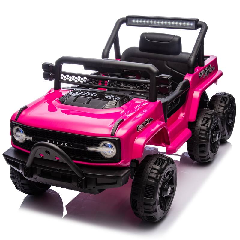 12V Kids Ride On 6-Wheel electric truck car W/Parents Control,Six-Wheel Suspension,Four motors,Power display,Searchlight