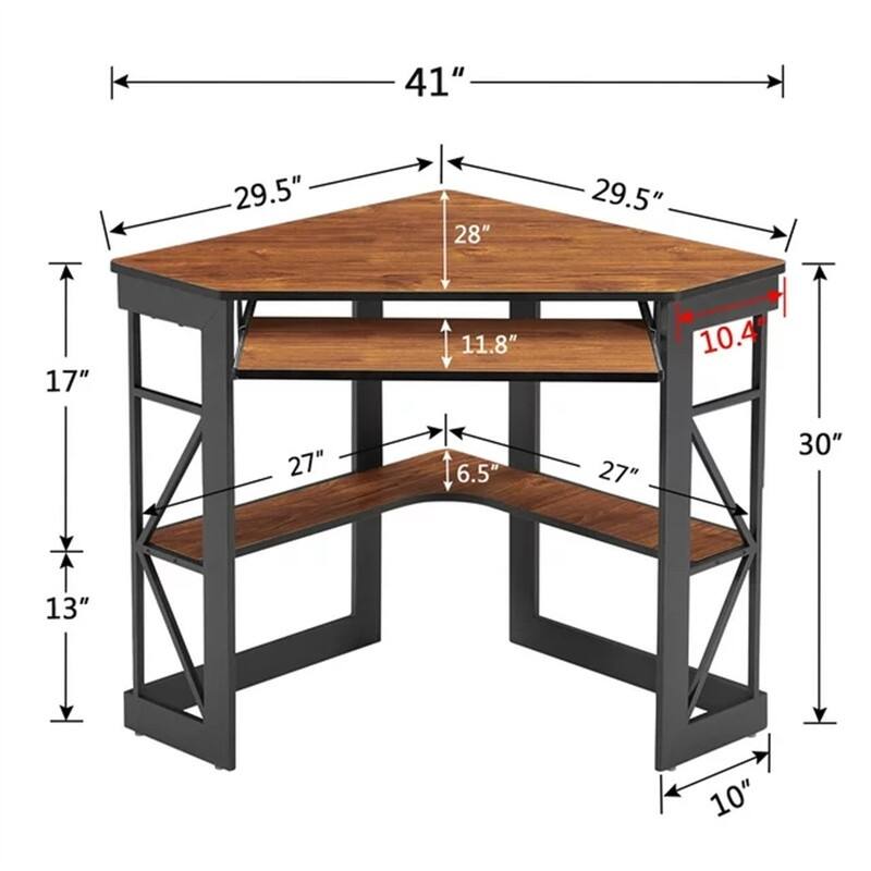 Corner Computer Desk with Keyboard Tray
