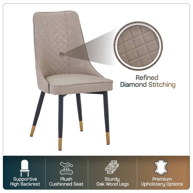 Allure Dining Chairs with Fabric/Leather Seat and Black Oak Wood Legs