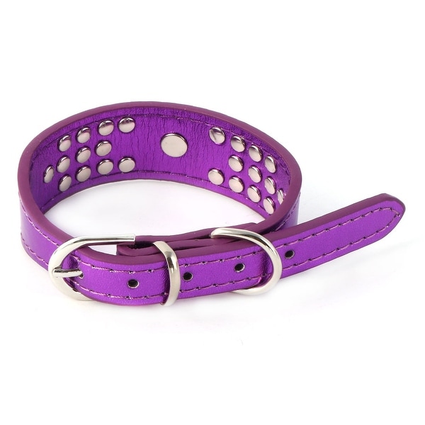 lilac leather dog collar