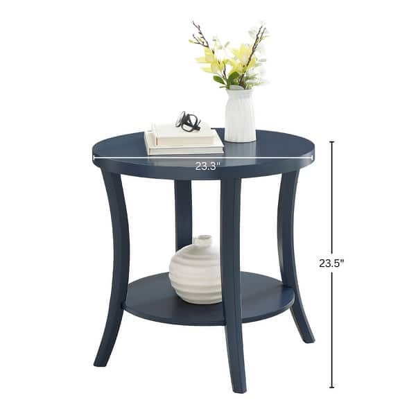 Roundhill Furniture Perth Contemporary Round Shelf End Table - Bed Bath ...