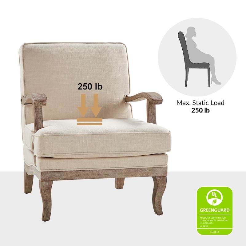 Rinaldo Farmhouse Polyester Armchair with Comfortable Backrest and Cushion by HULALA HOME