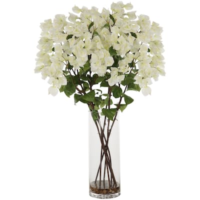 Uttermost 60218 Antiparos 34-3/4" Tall Glass Faux Flora Planter - Clear / Cream