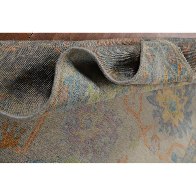 Oushak Indian Area Rug Handmade Transitional Grey Wool Carpet - 8'0"x 9'11"