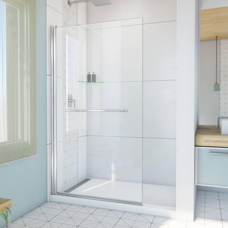 DreamLine Aqua-Q Swing 39 1/2 in. W x 72 in. H Frameless Shower Door - Chrome