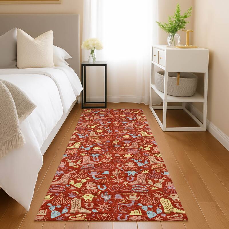 Machine Washable Indoor/ Outdoor Cowboy Dallas Chantille Rug