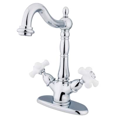 Kingston Brass Heritage Two-Handle 1-or-3 Hole Deck Mount Vessel Faucet