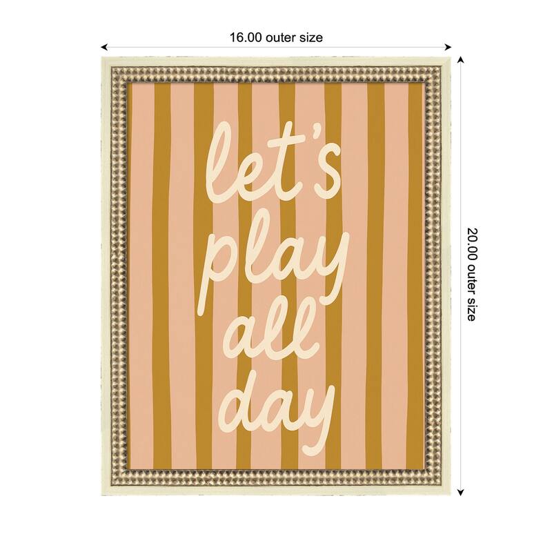 Kate and Laurel Lets Play All Day by Laura Moss Framed Mounted Canvas Wall Art Print