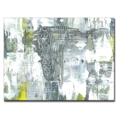 'Grey and Yellow Orbs' Canvas Art Print