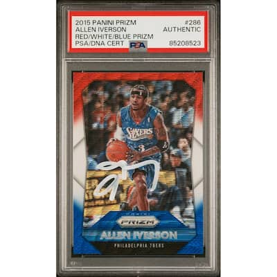 Allen Iverson 2015 Panini Prizm Red White Blue Signed Card #286 Auto PSA 5208523 - 8'6" x 11'6"
