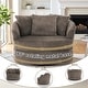 preview thumbnail 46 of 74, UIXE Oversize 43" Plush Corduroy Swivel Barrel Chair Comfy Accent Chair For Living Room