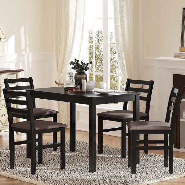 5 PCS Pub Sets Stylish Dining Table Set with 4 Upholstered Chairs