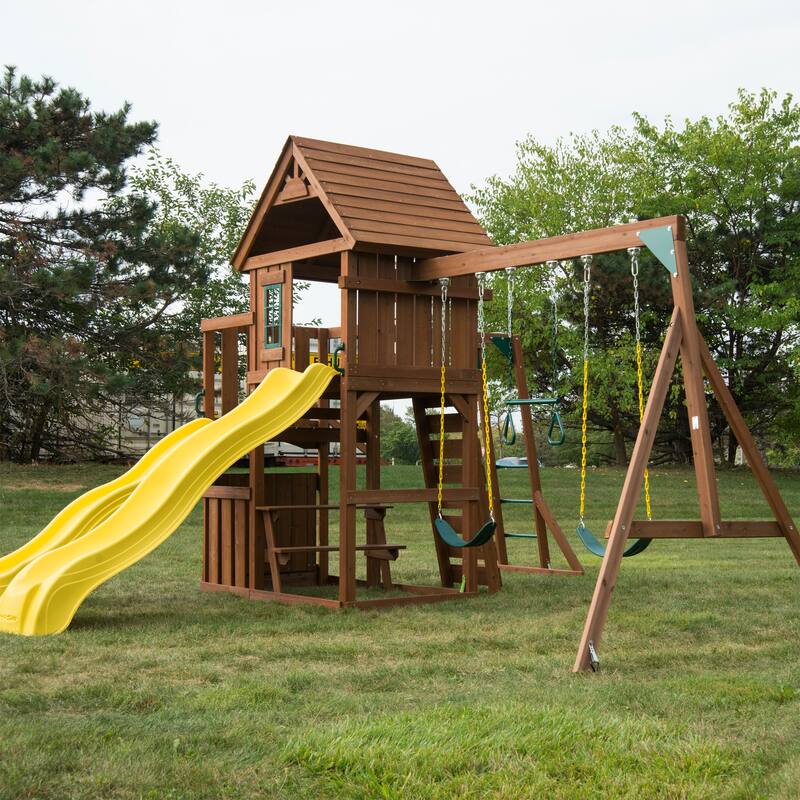 Swing-N-Slide Timberview Wooden Outdoor Swing Set