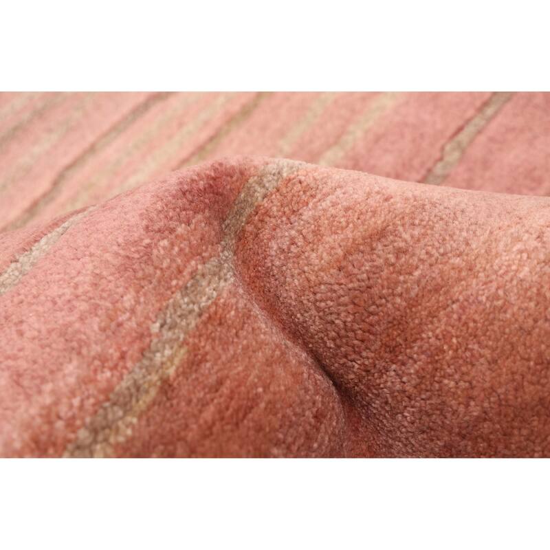 ECARPETGALLERY Hand-knotted Peshawar Ziegler Salmon Wool Rug - 5'0 x 6'10