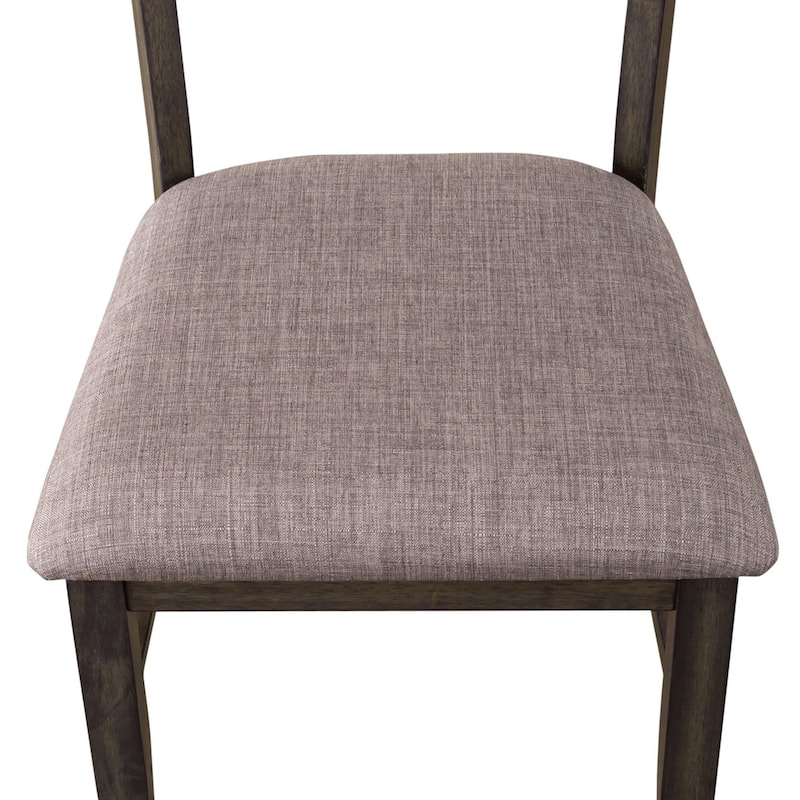 Roundhill Furniture Almeta Solid Wood Slat Back Upholstered Dining