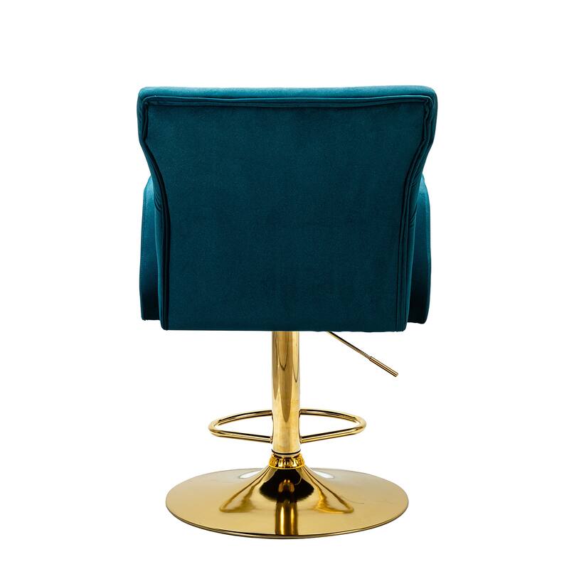 Loreto Modern Tufted Velvet Swivel chair with Adjustable Height Set of 2 by HULALA HOME