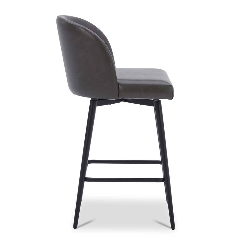 Charlotte Counter Height Swivel Barstool with Metal Legs Set