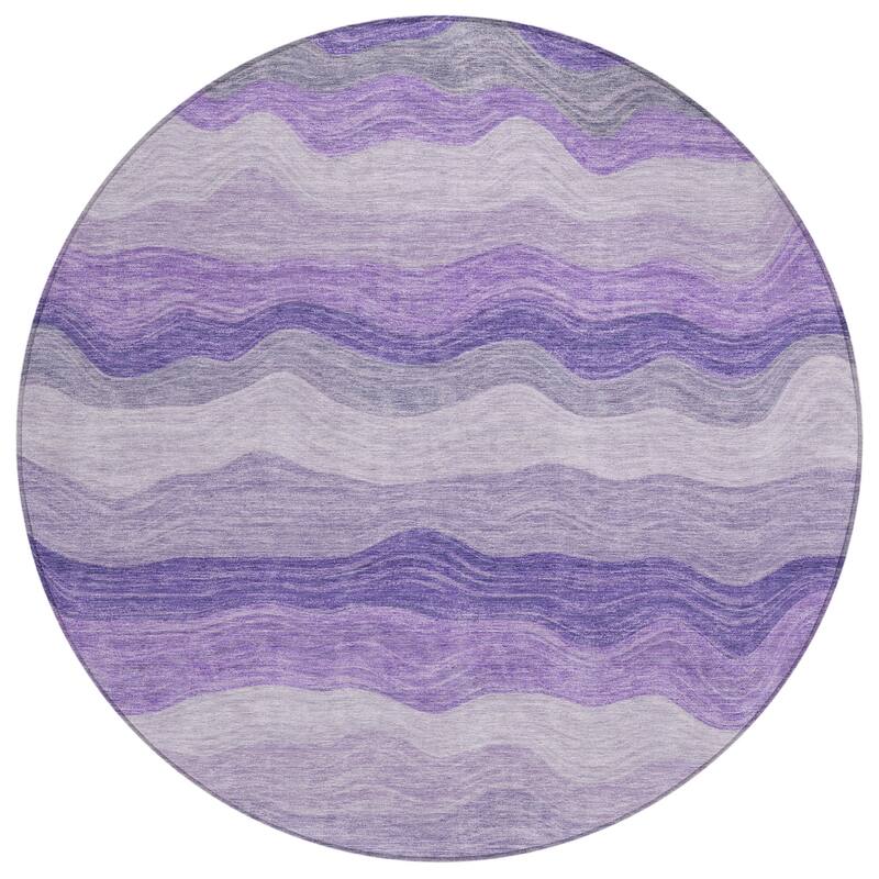 Machine Washable Indoor/ Outdoor Ombre Stripes Chantille Rug